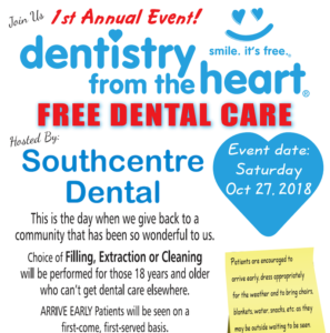 Free Dental Care Event in Calgary at Southcentre Dental! Logo